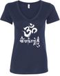 OM Mani Padme Hum Ladies V-Neck Yoga Shirt