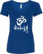 OM Mani Padme Hum Ladies V-Neck Yoga Shirt