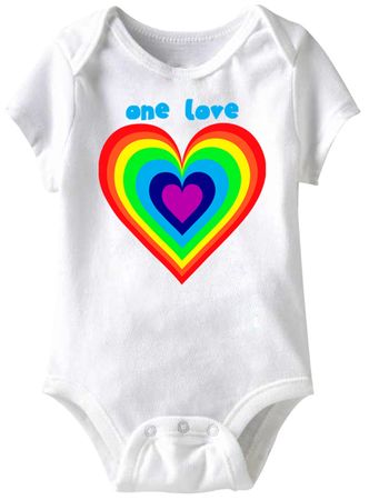 One Love Funny Baby Romper White Infant Babies Creeper