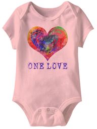 One Love Heart Funny Baby Romper Pink Infant Babies Creeper One Love Heart Funny Baby Romper Pink Infant Babies Creeper