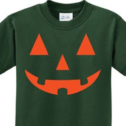 Orange Jack O Lantern Kids Halloween Shirts