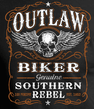 Outlaw Biker Southern Rebel Men's Bike T-shirt - Black