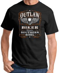 Outlaw Biker Southern Rebel Men's Bike T-shirt - Black