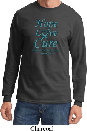 Ovarian Cancer Awareness Hope Love Cure Long Sleeve