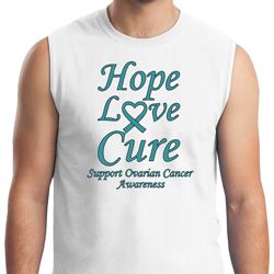 Ovarian Cancer Awareness Hope Love Cure Muscle Shirt