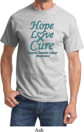 Ovarian Cancer Awareness Hope Love Cure T-shirt