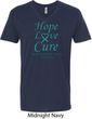 Ovarian Cancer Awareness Hope Love Cure V-neck