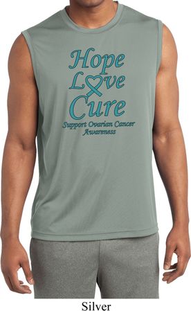 Ovarian Cancer Hope Love Cure Dry Wicking Sleeveless Shirt