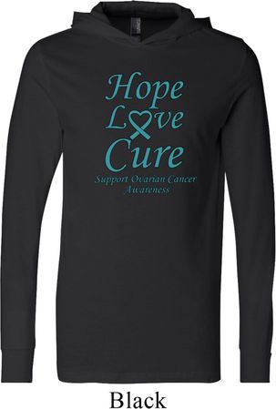 Ovarian Cancer Hope Love Cure Lightweight Hoodie