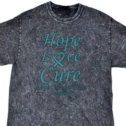 Ovarian Cancer Hope Love Cure Mineral Tie Dye T-shirt