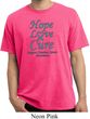 Ovarian Cancer Hope Love Cure Pigment Dyed T-shirt