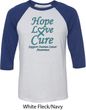 Ovarian Cancer Hope Love Cure Raglan Shirt