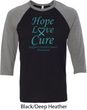 Ovarian Cancer Hope Love Cure Raglan Shirt