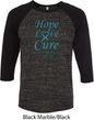 Ovarian Cancer Hope Love Cure Raglan Shirt