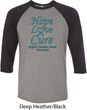 Ovarian Cancer Hope Love Cure Raglan Shirt