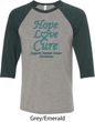 Ovarian Cancer Hope Love Cure Raglan Shirt