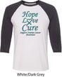 Ovarian Cancer Hope Love Cure Raglan Shirt