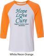 Ovarian Cancer Hope Love Cure Raglan Shirt