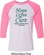 Ovarian Cancer Hope Love Cure Raglan Shirt
