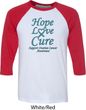 Ovarian Cancer Hope Love Cure Raglan Shirt
