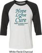 Ovarian Cancer Hope Love Cure Raglan Shirt