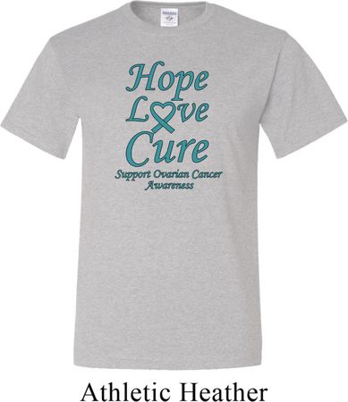 Ovarian Cancer Hope Love Cure Tall T-shirt