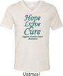 Ovarian Cancer Hope Love Cure Tri Blend V-neck
