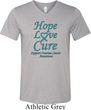 Ovarian Cancer Hope Love Cure Tri Blend V-neck