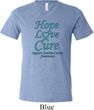 Ovarian Cancer Hope Love Cure Tri Blend V-neck