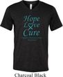 Ovarian Cancer Hope Love Cure Tri Blend V-neck