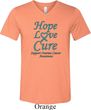 Ovarian Cancer Hope Love Cure Tri Blend V-neck