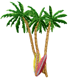 Palm Trees with Surfboards Iron-On Applique Patch