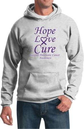 Pancreatic Cancer Hoodie Hope Love Cure Hoody