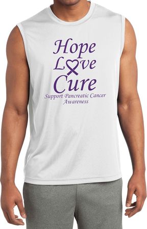 Pancreatic Cancer Hope Love Cure Dry Wicking Sleeveless Shirt