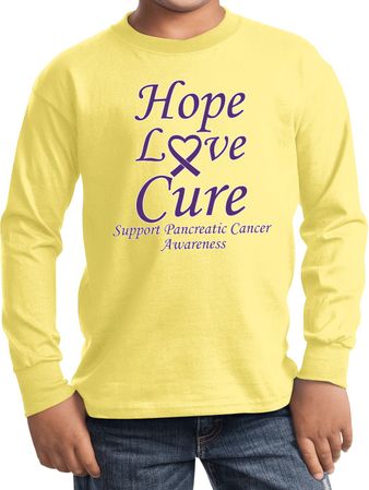 Pancreatic Cancer Hope Love Cure Kids Long Sleeve