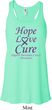 Pancreatic Cancer Hope Love Cure Ladies Flowy Racerback