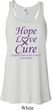Pancreatic Cancer Hope Love Cure Ladies Flowy Racerback