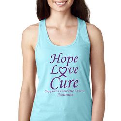 Pancreatic Cancer Hope Love Cure Ladies Ideal Racerback Pancreatic Cancer Hope Love Cure Ladies Ideal Racerback