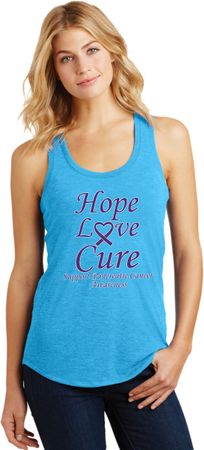 Pancreatic Cancer Hope Love Cure Ladies Racerback