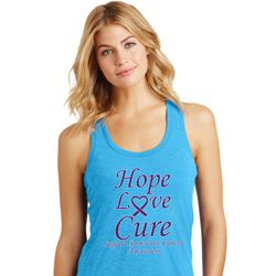 Pancreatic Cancer Hope Love Cure Ladies Racerback Pancreatic Cancer Hope Love Cure Ladies Racerback