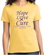 Pancreatic Cancer Hope Love Cure Ladies T-shirt