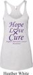 Pancreatic Cancer Hope Love Cure Ladies Tri Blend Racerback