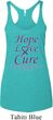 Pancreatic Cancer Hope Love Cure Ladies Tri Blend Racerback