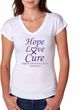 Pancreatic Cancer Hope Love Cure Ladies Tri Blend V-neck