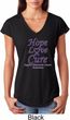 Pancreatic Cancer Hope Love Cure Ladies Tri Blend V-neck