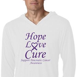 Pancreatic Cancer Hope Love Cure Lightweight Hoodie Tee Pancreatic Cancer Hope Love Cure Lightweight Hoodie Tee