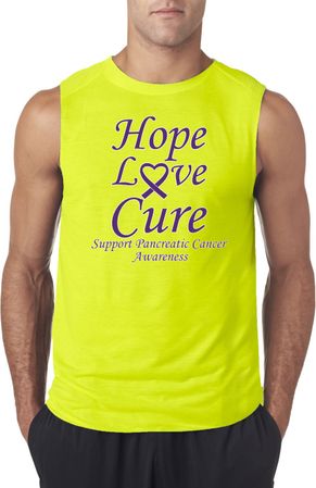 Pancreatic Cancer Hope Love Cure Sleeveless Shirt