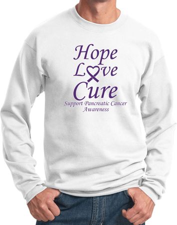 Pancreatic Cancer Sweatshirt Hope Love Cure Sweat Shirt