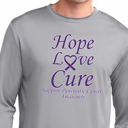 Pancreatic Cancer Tee Hope Love Cure Dry Wicking Long Sleeve Pancreatic Cancer Tee Hope Love Cure Dry Wicking Long Sleeve