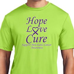 Pancreatic Cancer Tee Hope Love Cure Dry Wicking T-shirt Pancreatic Cancer Tee Hope Love Cure Dry Wicking T-shirt